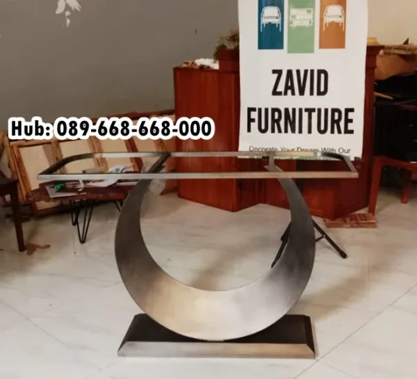 Kaki Meja Konsul Minimalis Hairline Black Doff