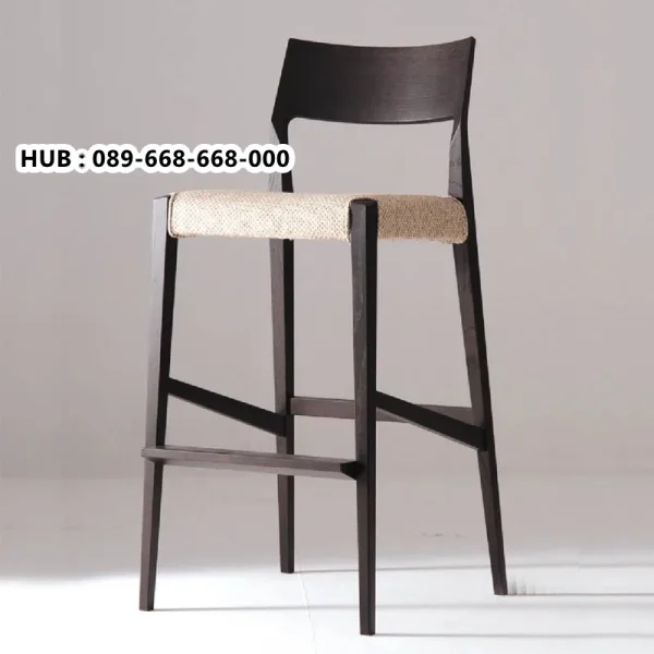 Kursi Bar Jati Hitam Anyam
