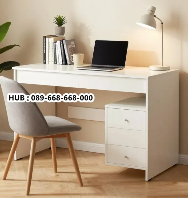 Meja Belajar Multifungsi Duco Putih Minimalis