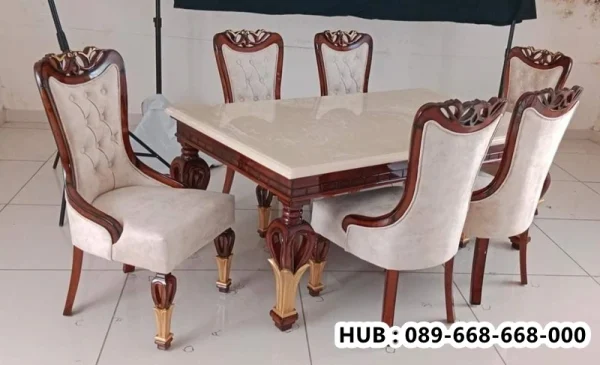 Meja Makan Mewah Mutiara Gading