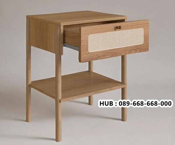 Meja Nakas Laci Rotan Modern