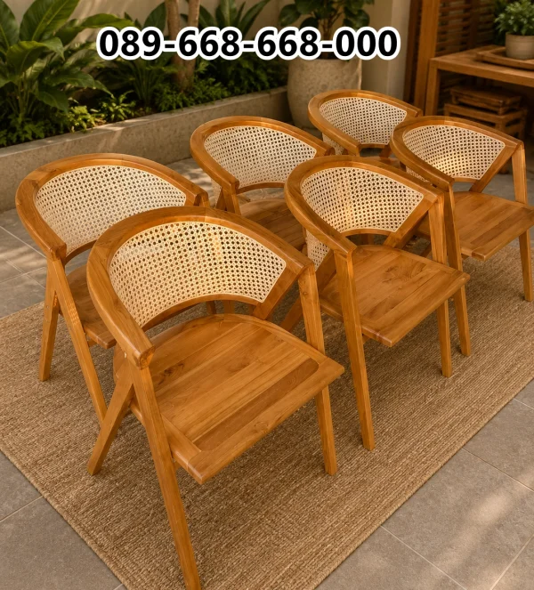 Kursi Cafe Jati Rotan