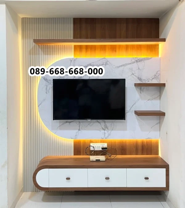 Meja TV Wall Panel HPL