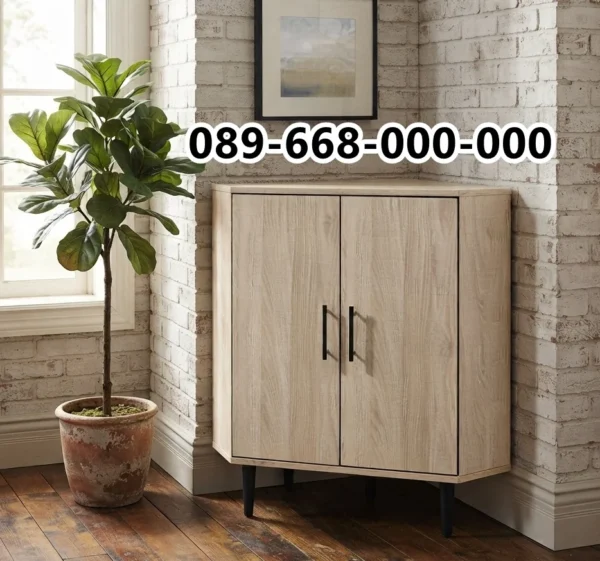 Jual Meja Sudut Surabaya Ruang Tamu Minimalis Kayu Modern Estetik